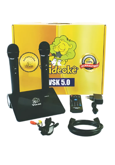 Karaokê Videokê Vsk5.0 C/ 11.999 Canções 2 Microfones S/ Fio
